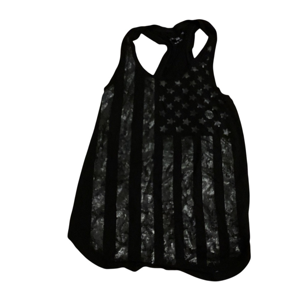 Pure Barre Black American flagTank Top